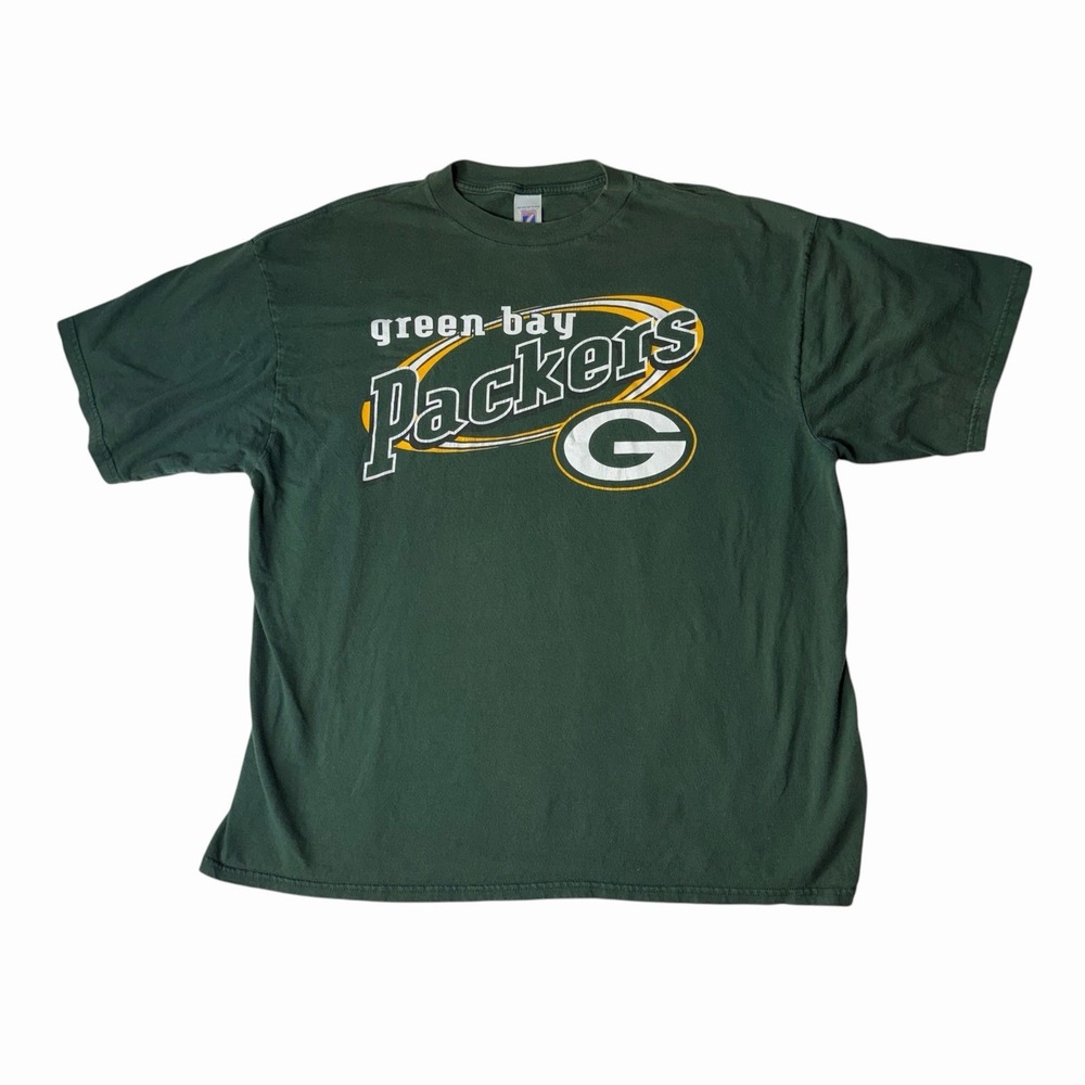 Vintage Logo 7 Green Bay Packers T Shirt Mens 2XL NFL Football Graphic Tee